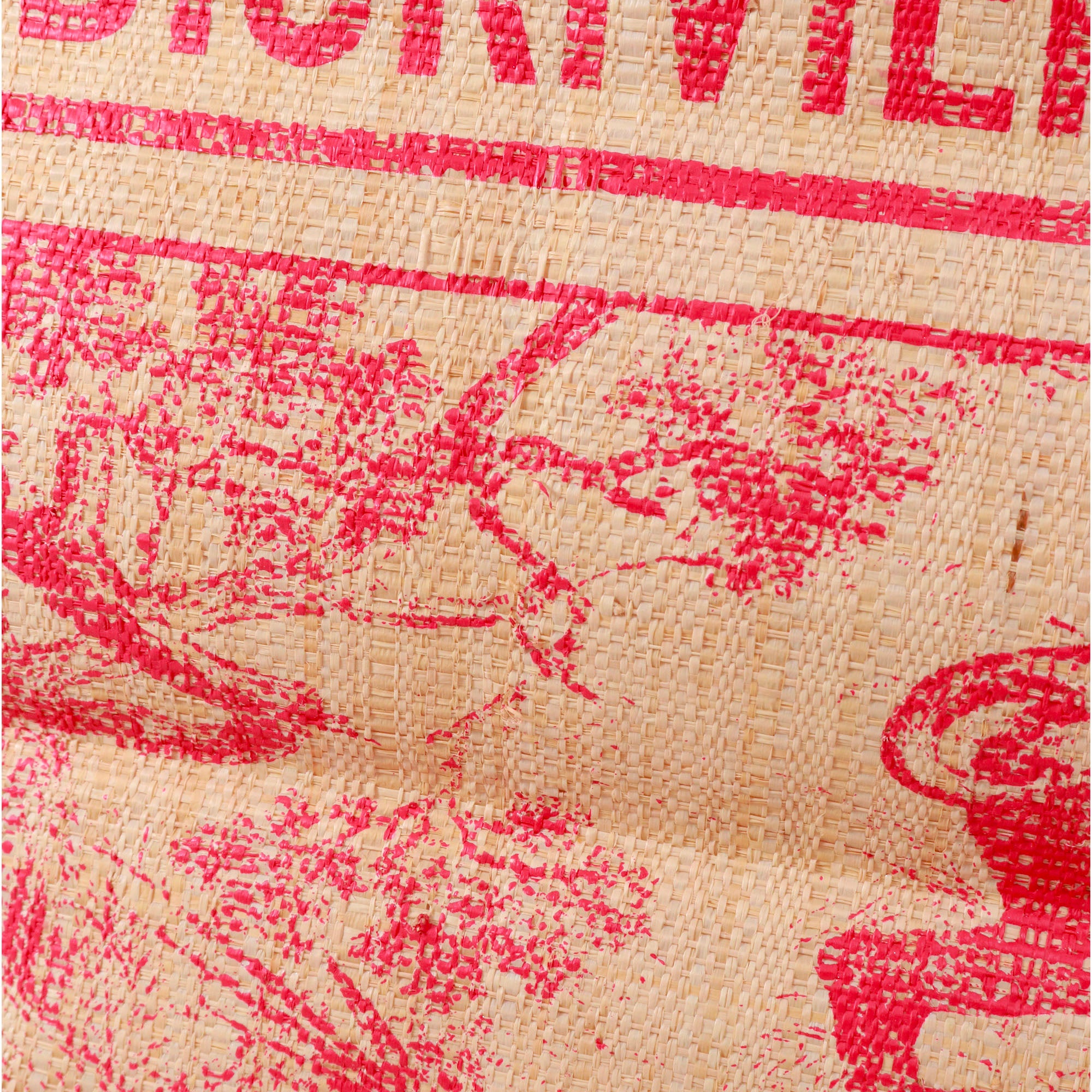 DIOR - Sac cabas Dioriviera Dior en raphia toile de jouy bordeaux