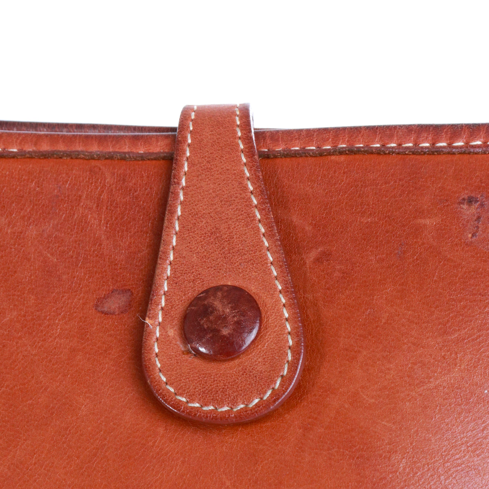 HERMÈS - Sac à bandoulière Evelyne Hermès en cuir barenia gold vintage