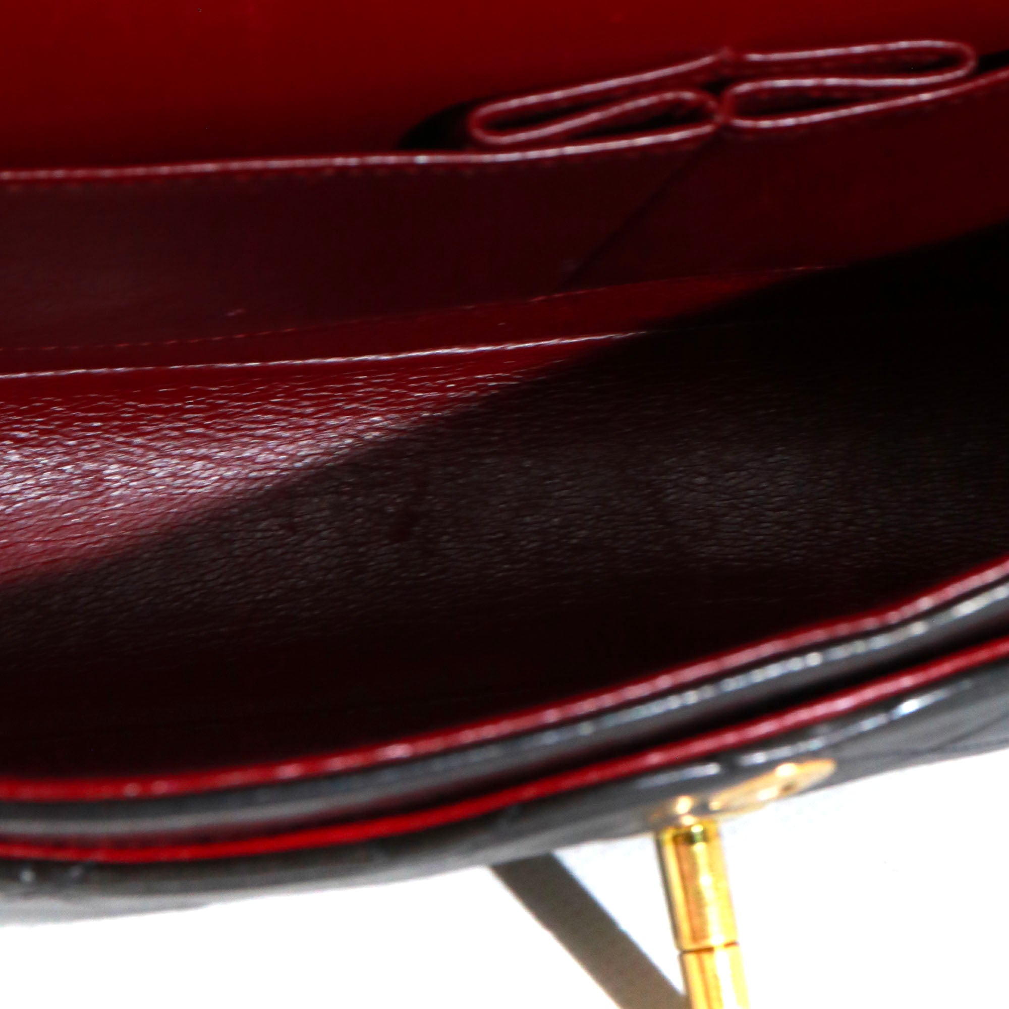 CHANEL - Sac à main Timeless 25 double flap Chanel en cuir matelassé noir vintage