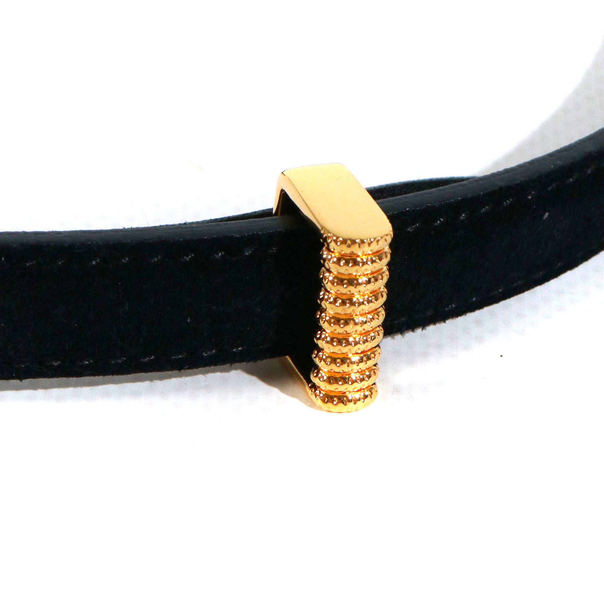 GUCCI - Ceinture GG Buckle Marmont fine Gucci en daim noir (T80)