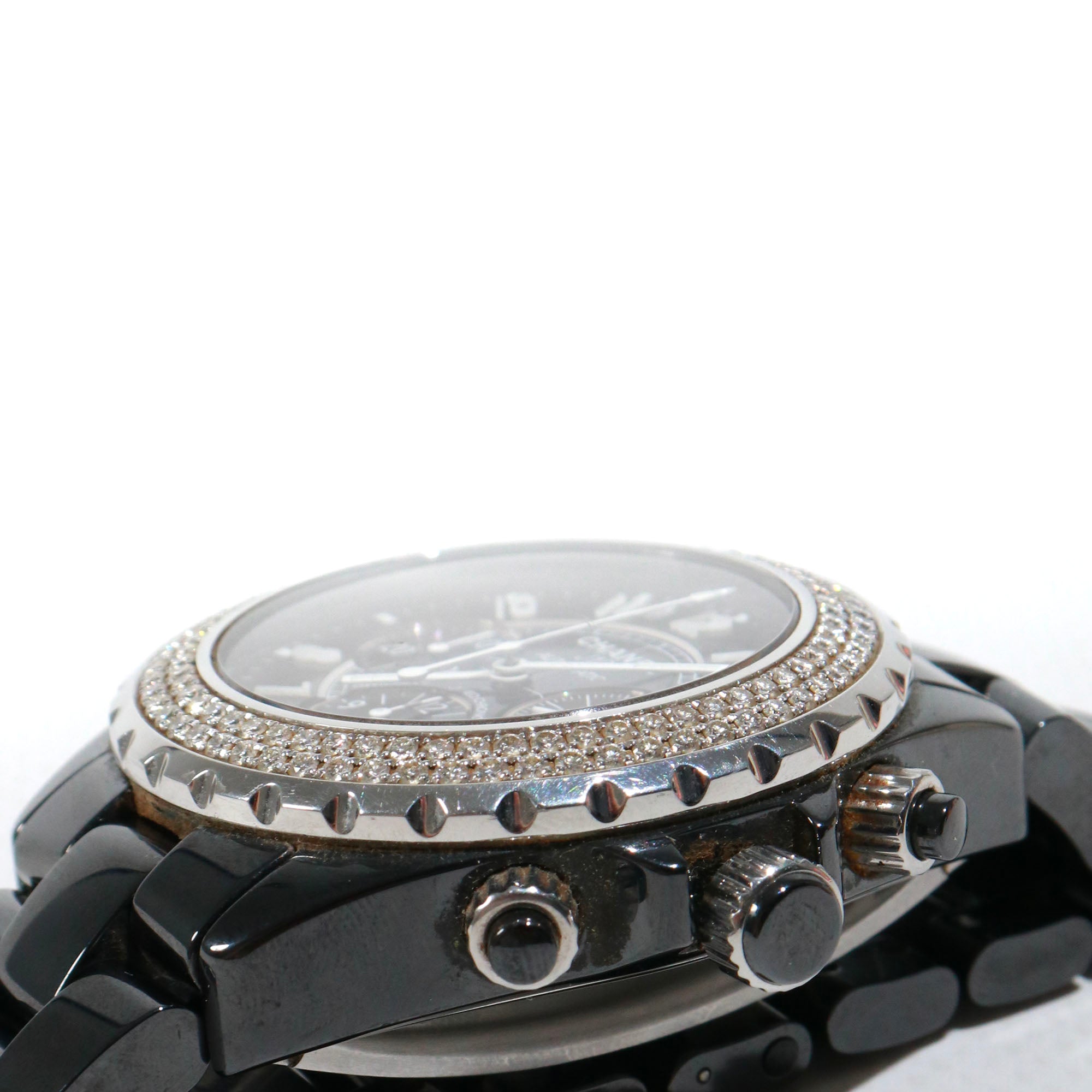 CHANEL - Montre J12 Chanel en céramique noire et diamants