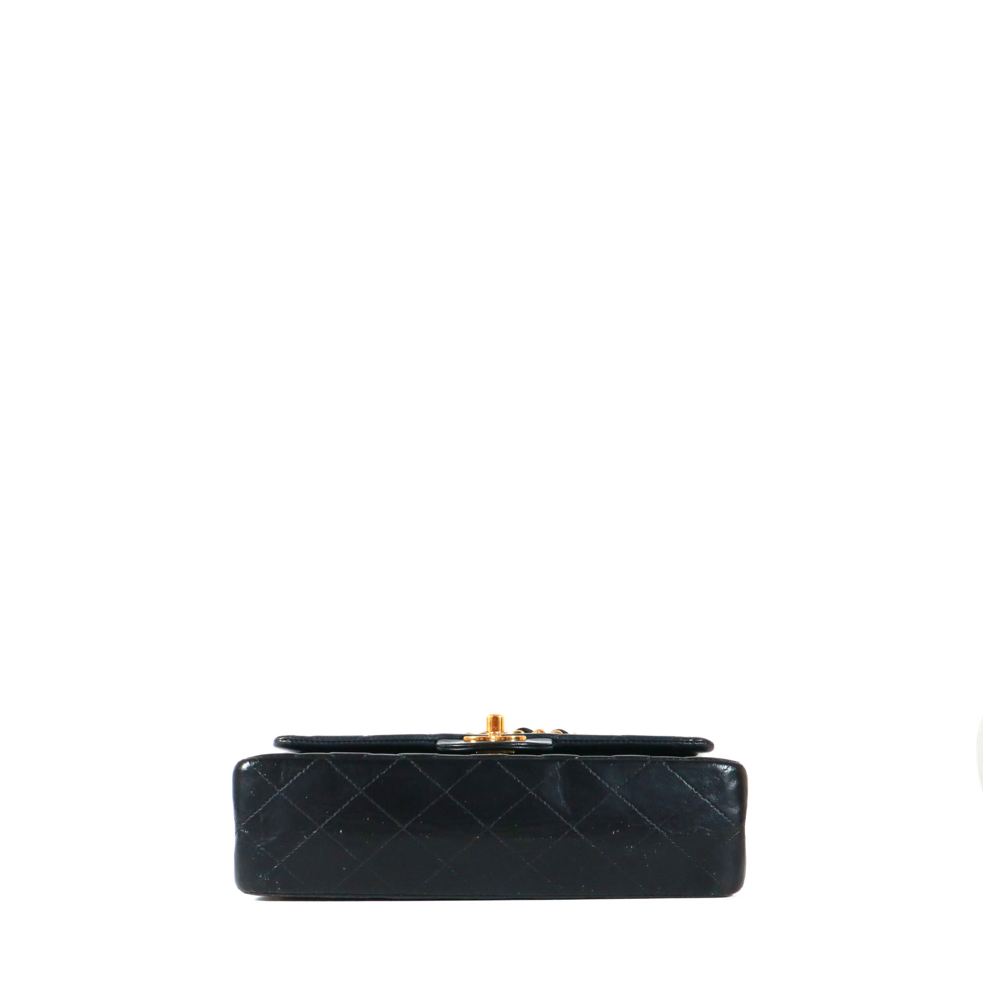 CHANEL - Sac à main Timeless 23 Chanel double flap en cuir matelassé noir vintage