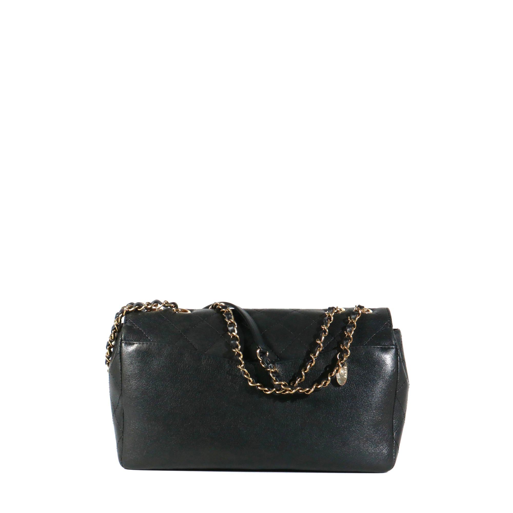 CHANEL - Sac à bandoulière Coco Curve Flap Messenger en cuir matelassé noir