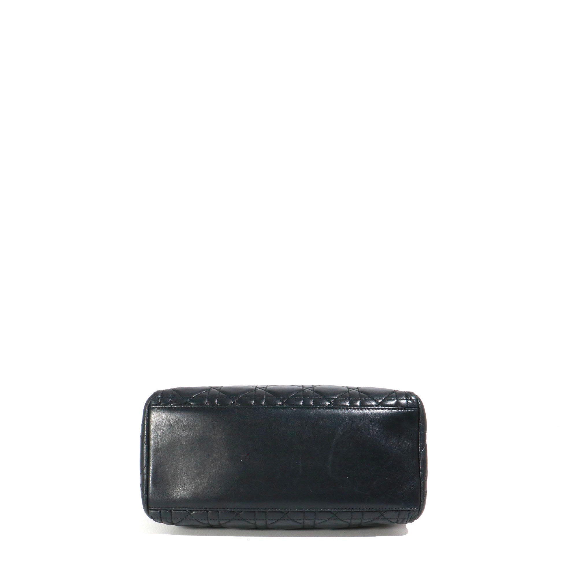 DIOR - Sac à main Lady Dior medium en cuir noir vintage