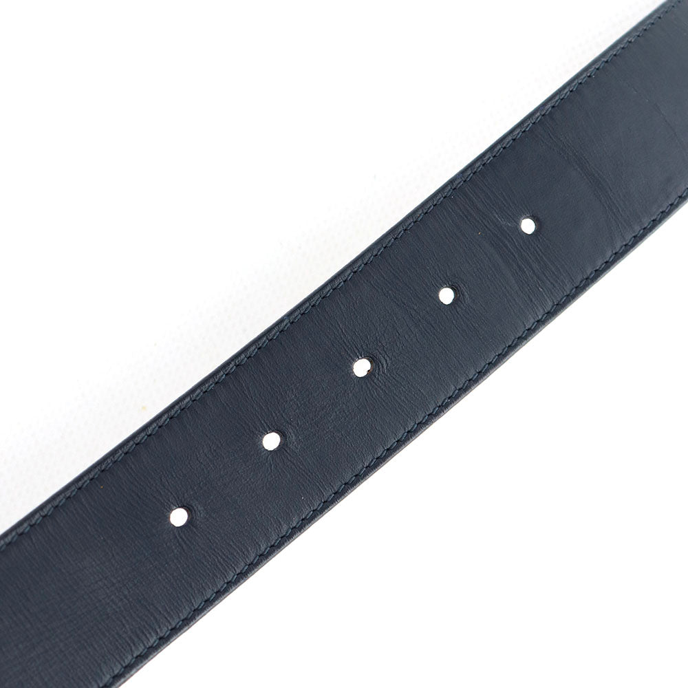 GUCCI - Ceinture GG Buckle en cuir lisse noir (T95)
