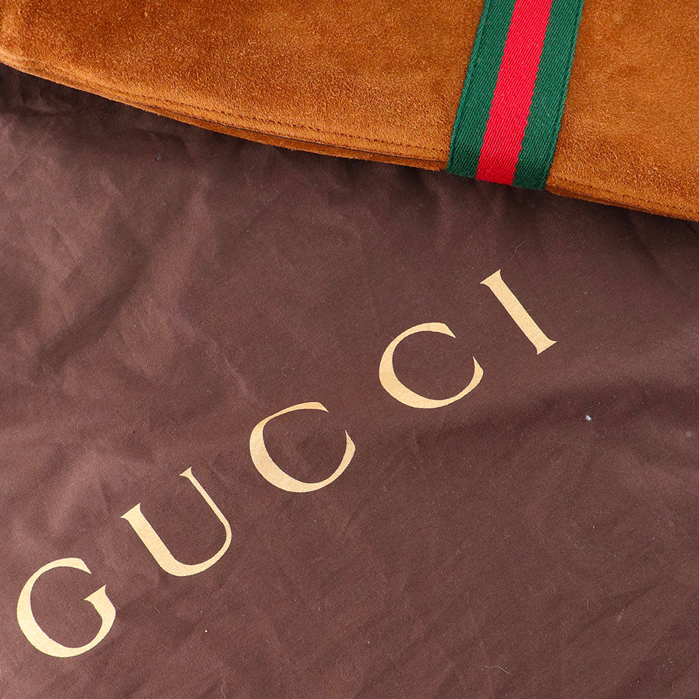 GUCCI - Sac cabas Rajah en daim marron et cuir noir