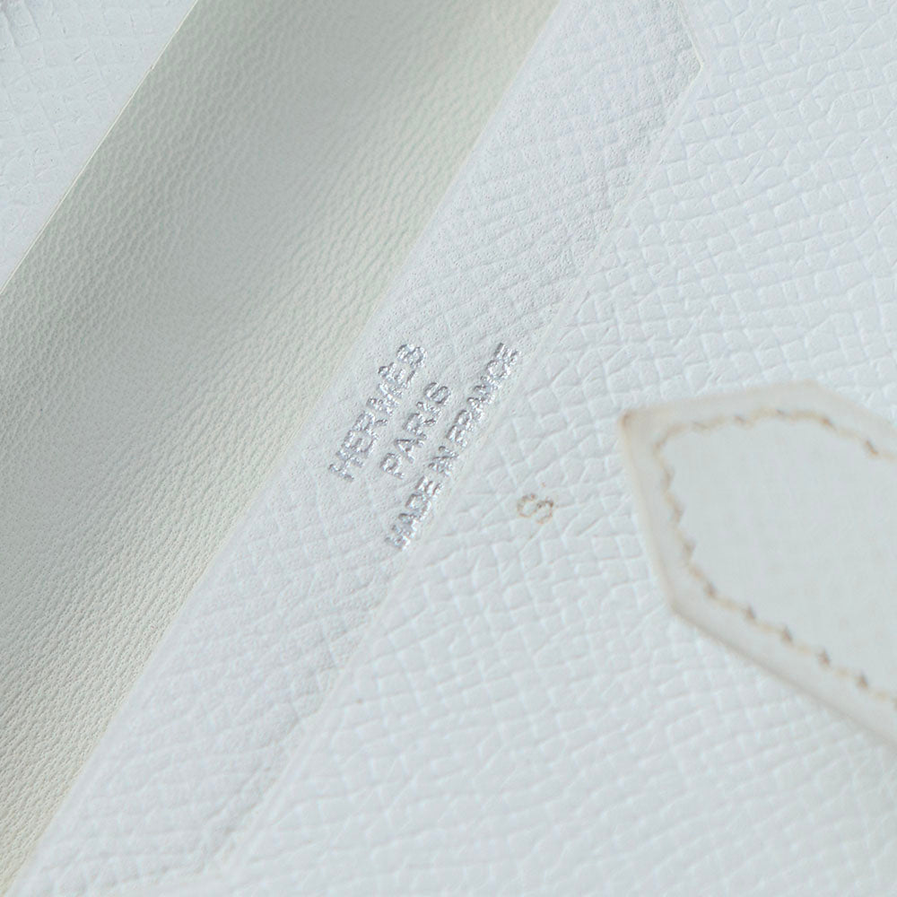 HERMÈS - Portefeuille Bearn en cuir epsom rose et blanc