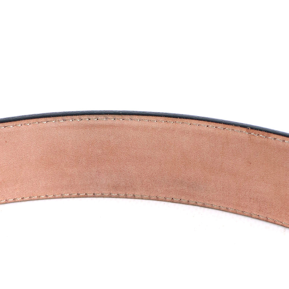 GUCCI - Ceinture GG Buckle en cuir lisse noir (T95)