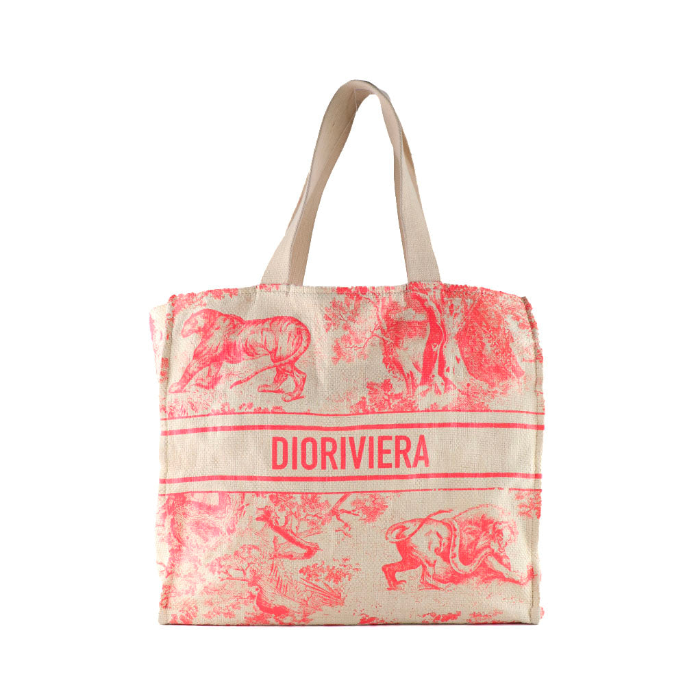 DIOR - Sac cabas Dioriviera toile de jouy rose