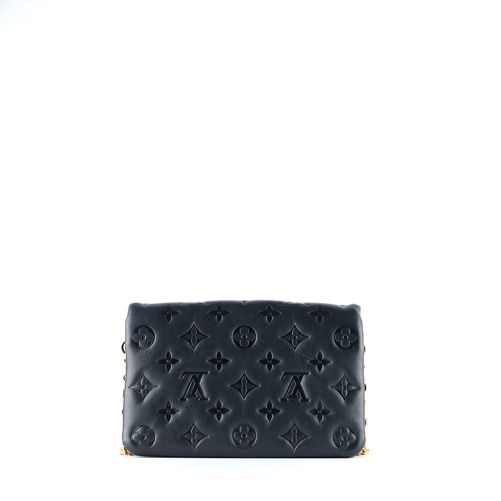 LOUIS VUITTON - Sac à bandoulière Pochette Coussin en cuir noir