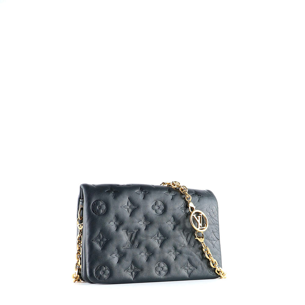 LOUIS VUITTON - Sac à bandoulière Pochette Coussin en cuir noir