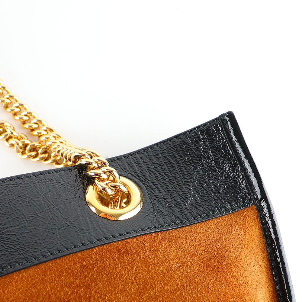 GUCCI - Sac cabas Rajah en daim marron et cuir noir