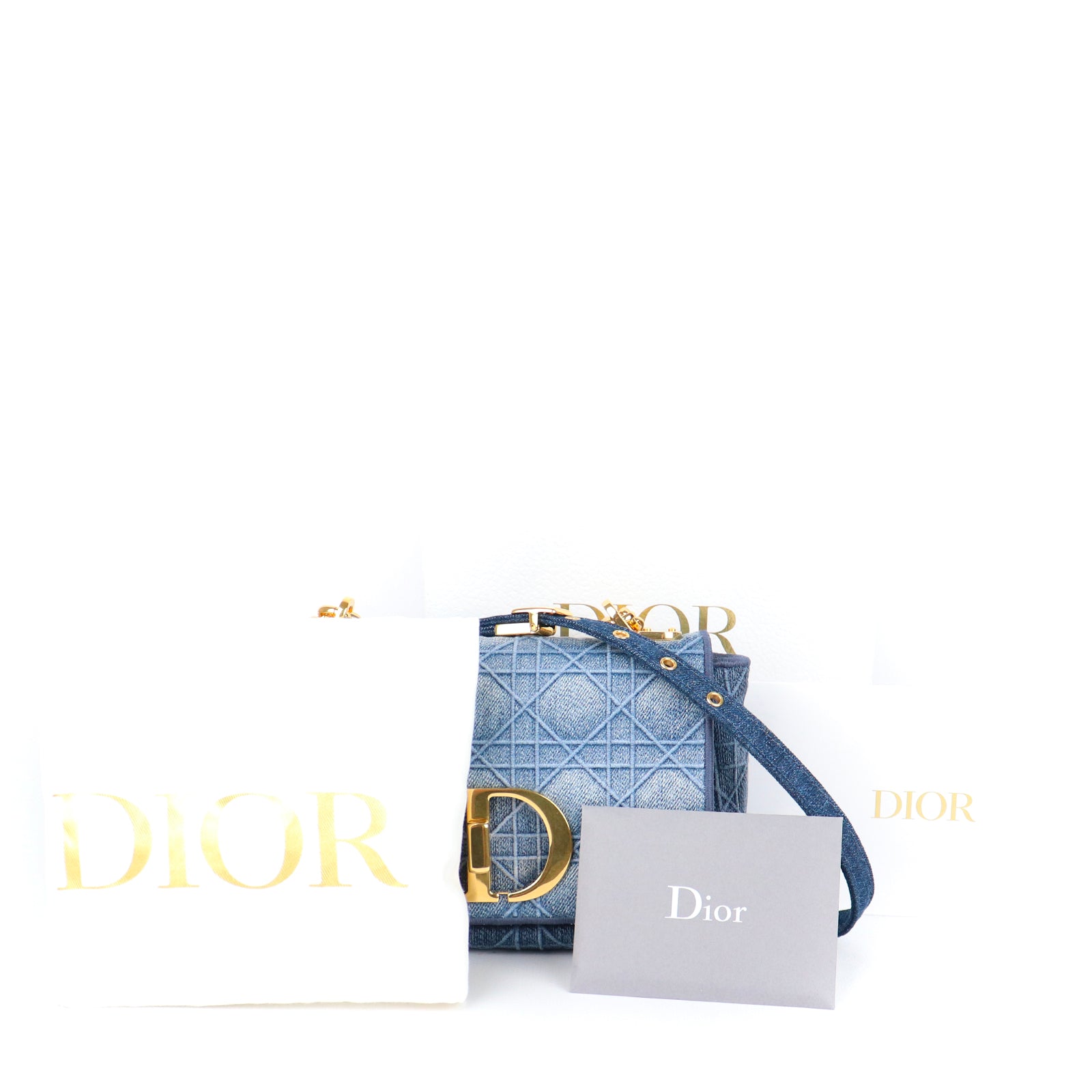 DIOR - Sac à bandoulière Caro Small en denim
