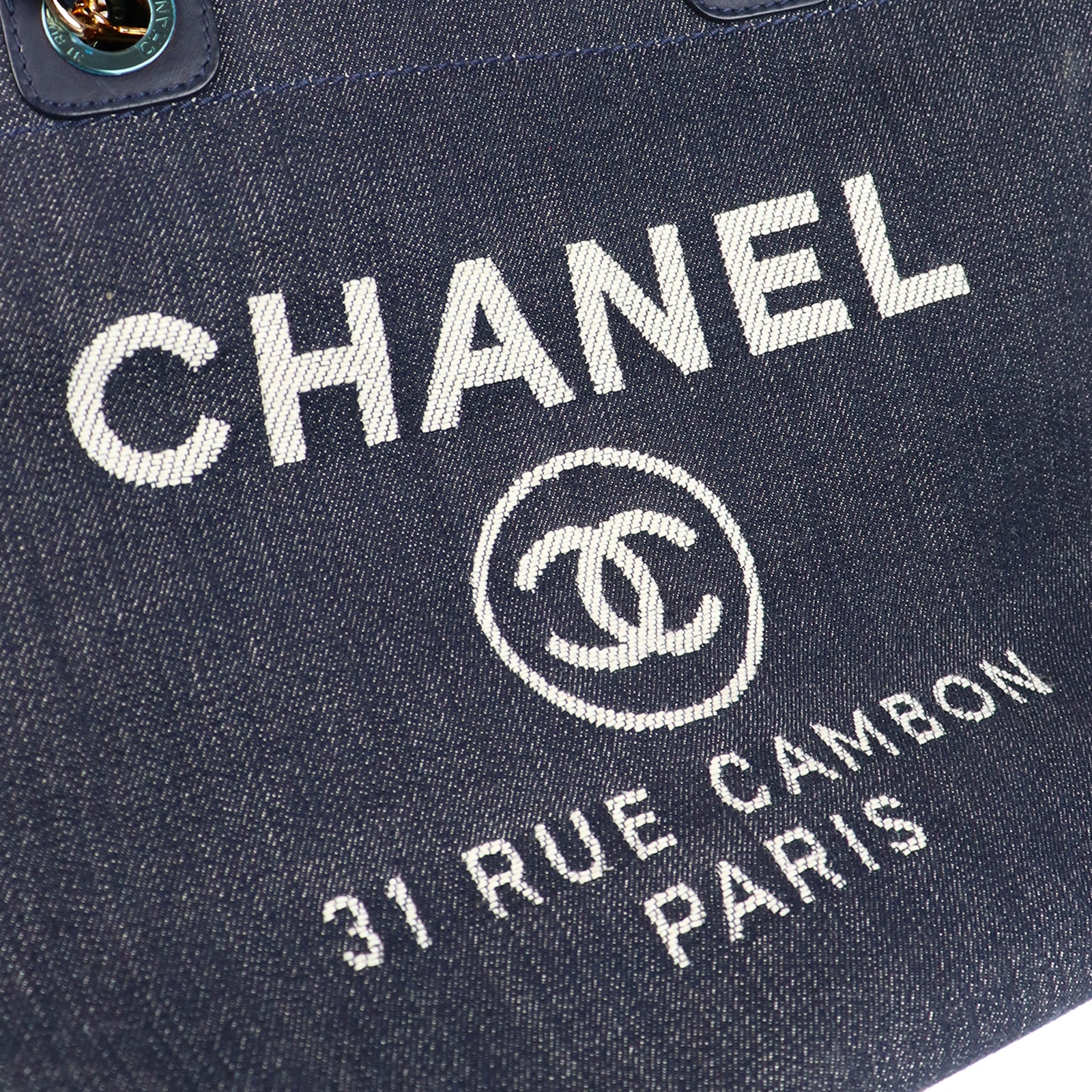 CHANEL - Sac cabas Deauville en toile bleu marine
