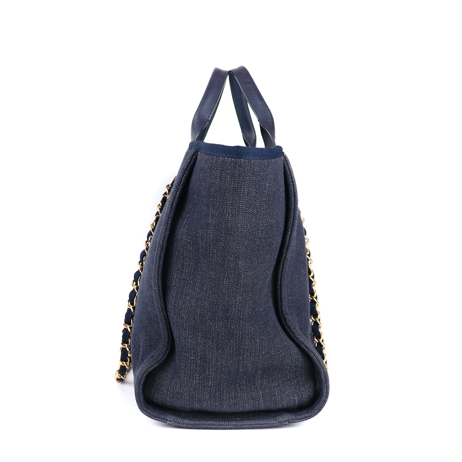 CHANEL - Sac cabas Deauville en toile bleu marine