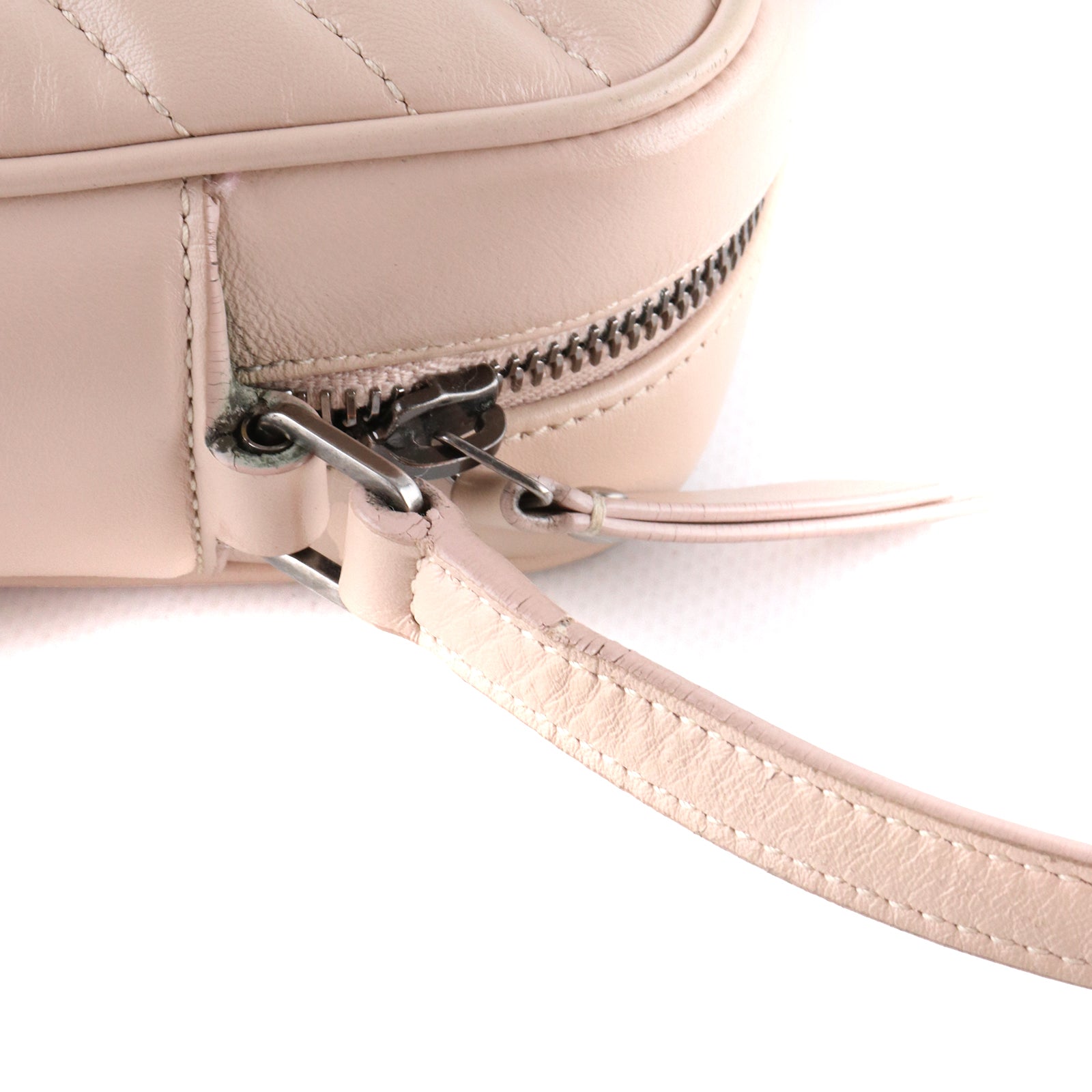 SAINT LAURENT - Sac à bandoulière Lou en cuir nude