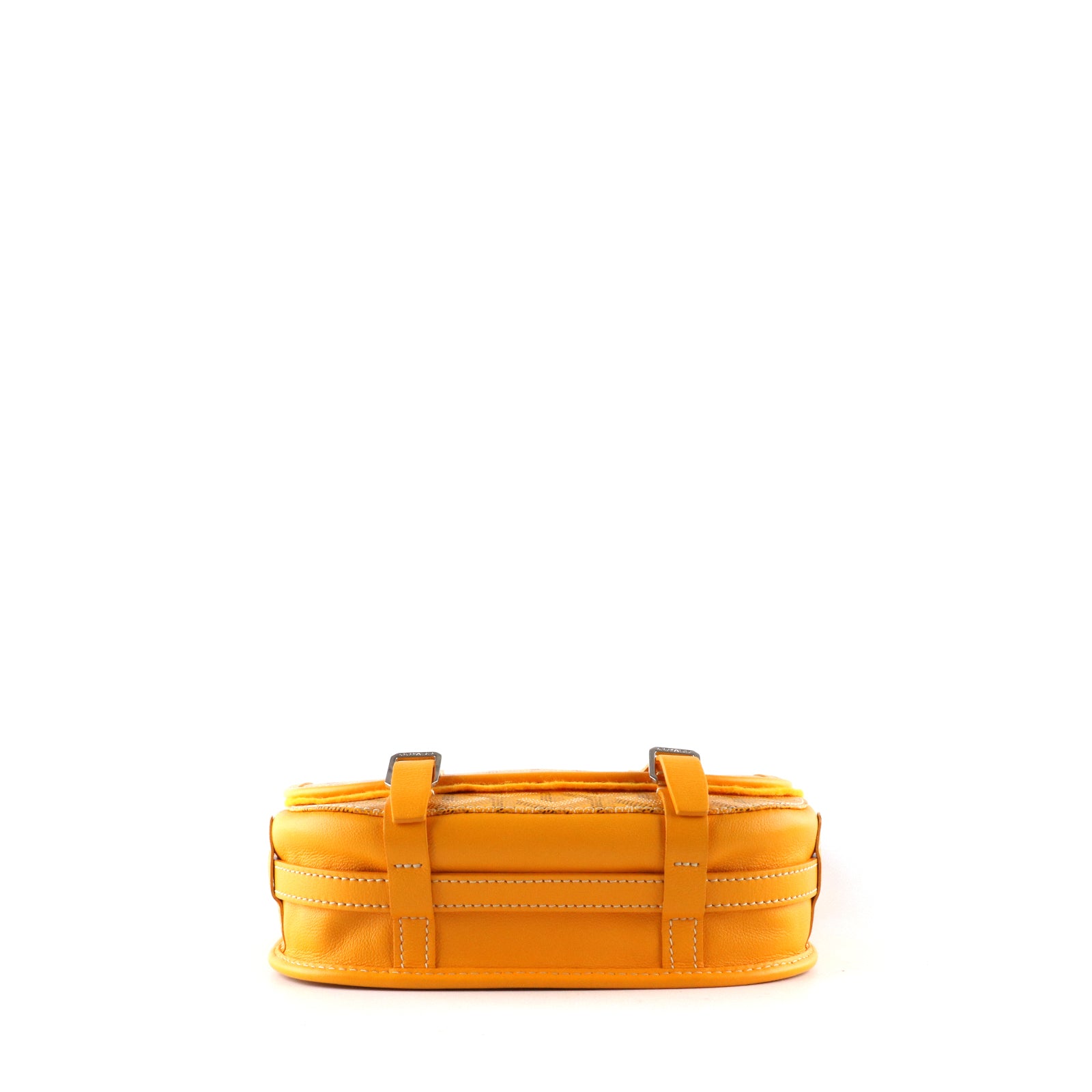 GOYARD - Belvédère PM shoulder bag in coated canvas and yellow leather
