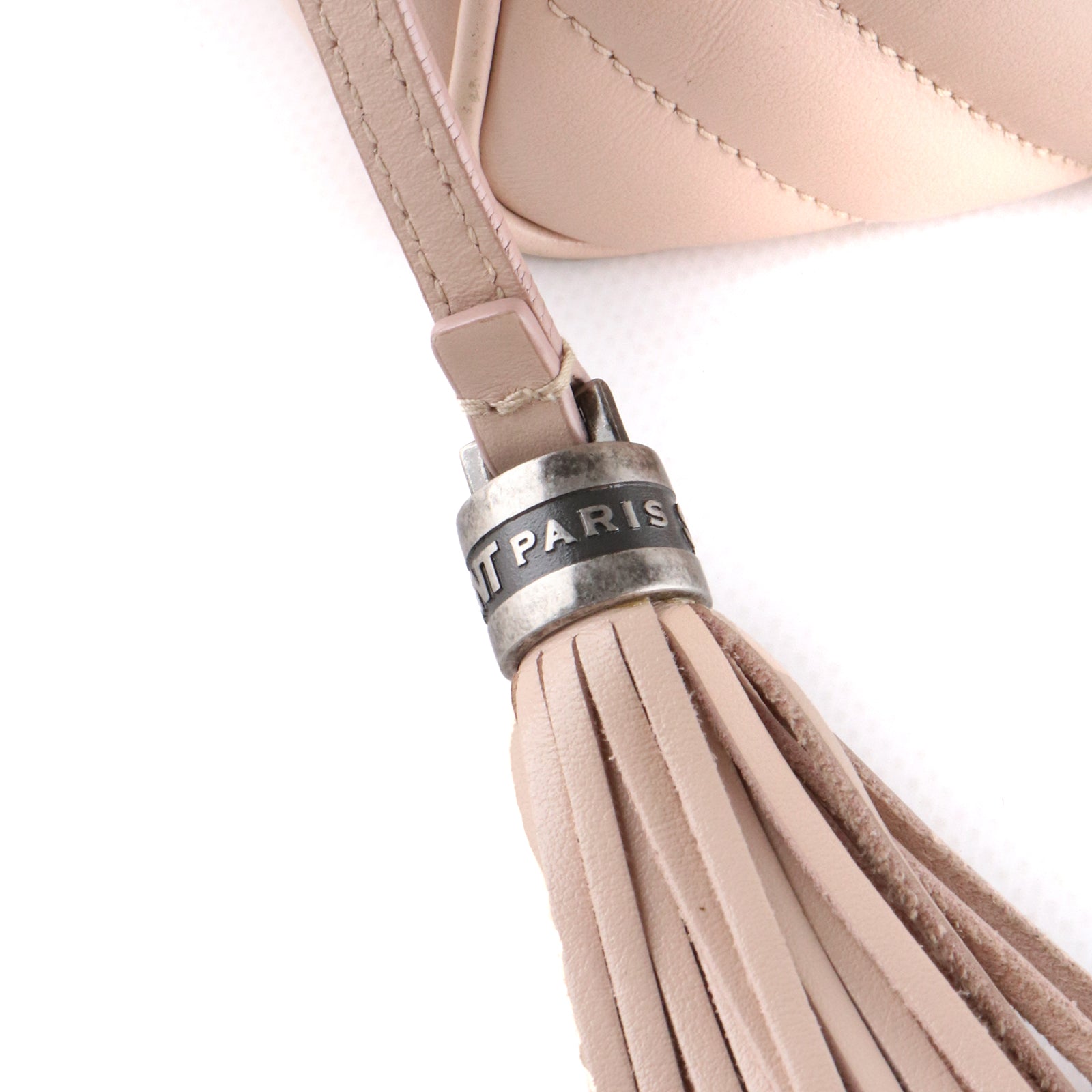 SAINT LAURENT - Sac à bandoulière Lou en cuir nude