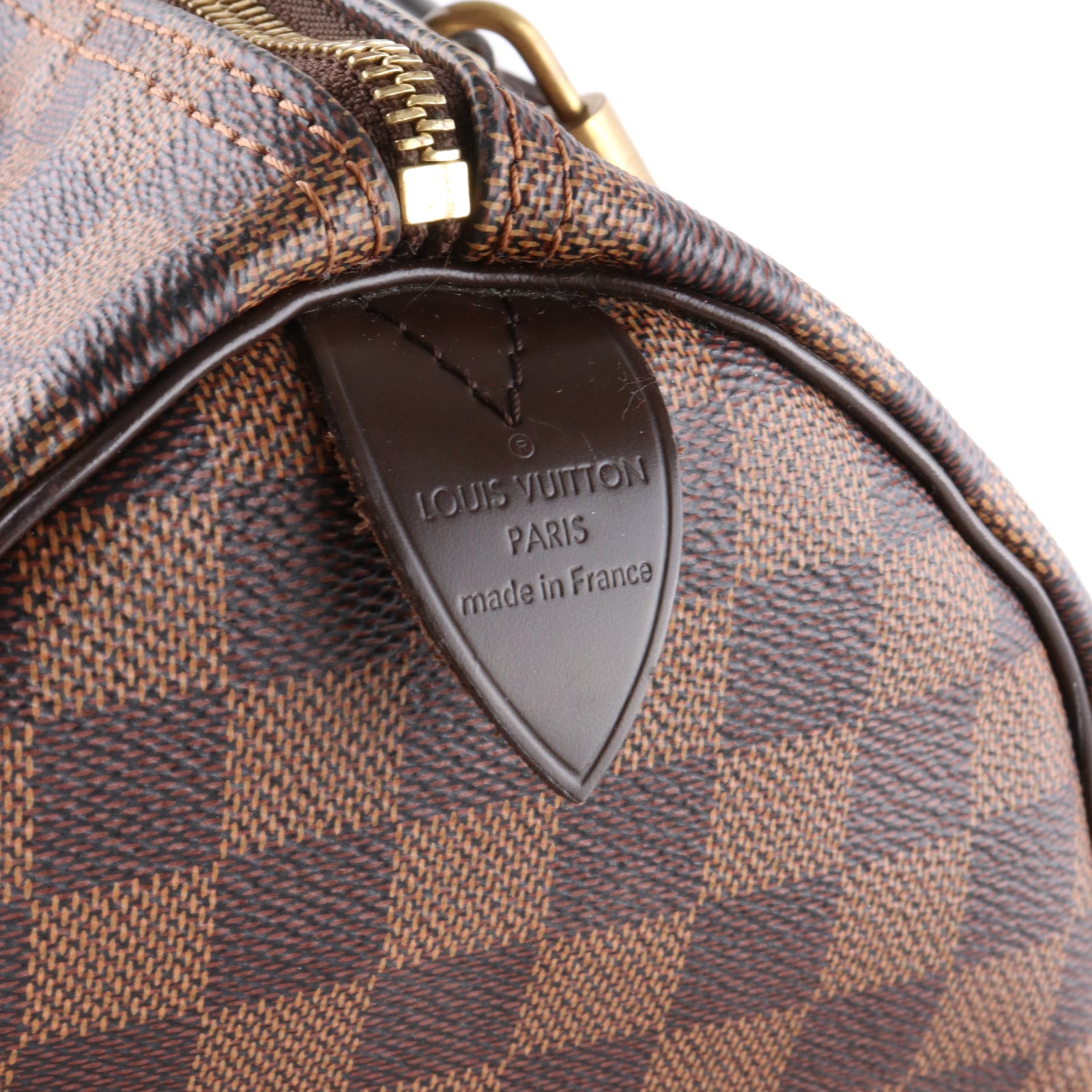 LOUIS VUITTON - Sac à main Speedy 30 en toile damier ébène