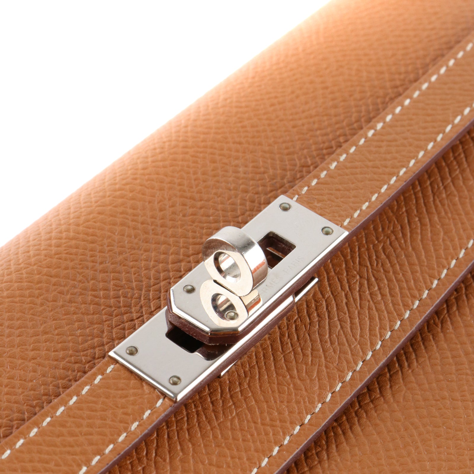 HERMÈS - Portefeuille Kelly en cuir epsom gold
