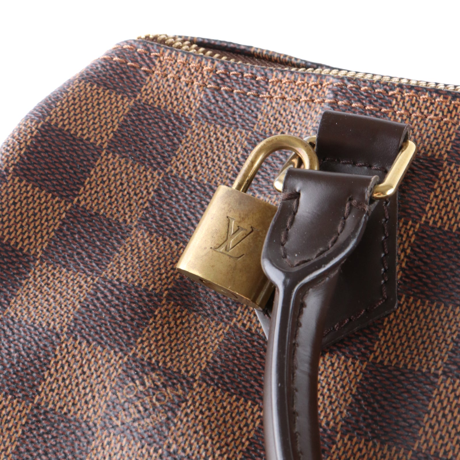 LOUIS VUITTON - Sac à main Speedy 30 en toile damier ébène