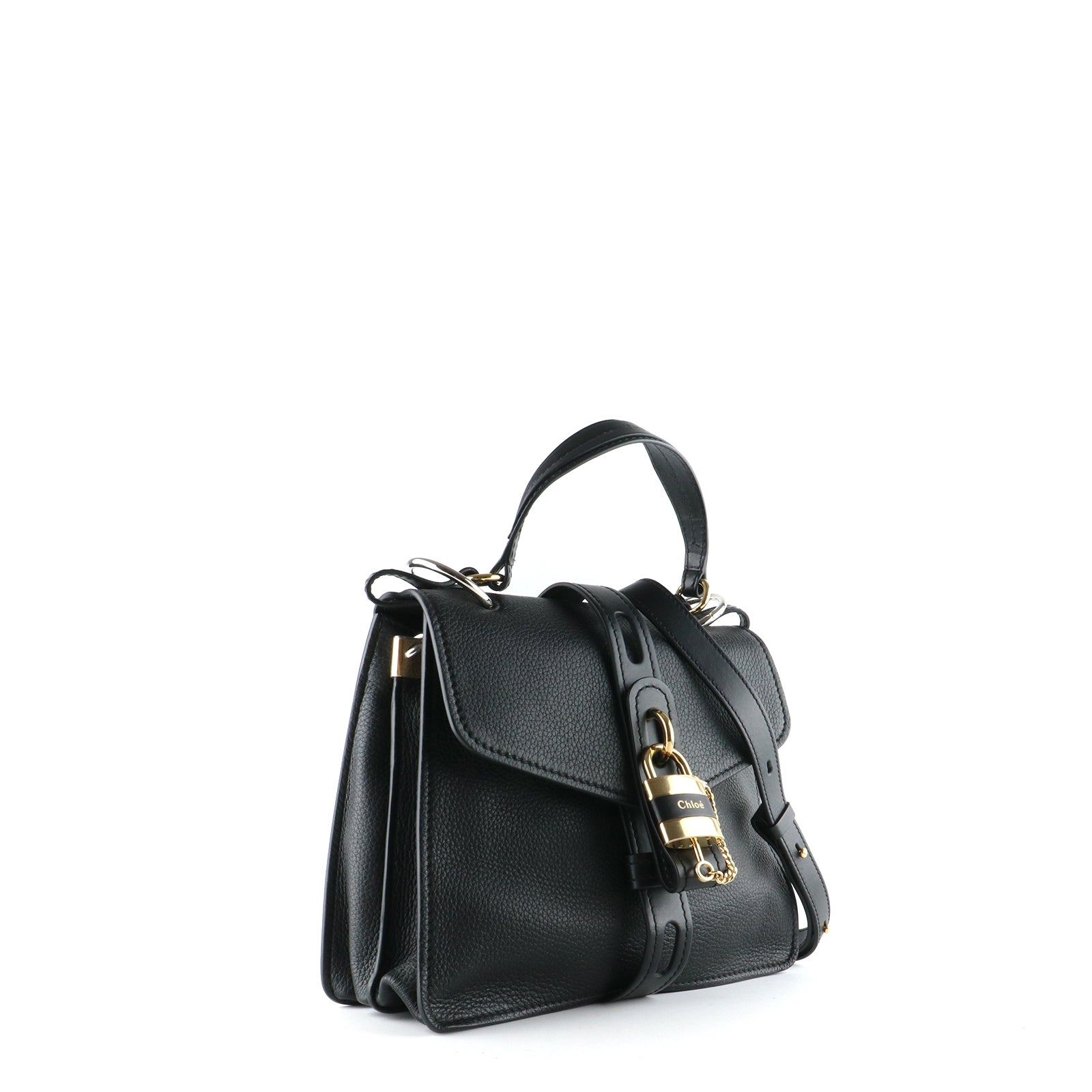 CHLOÉ - Sac à bandoulière Aby en cuir grainé noir