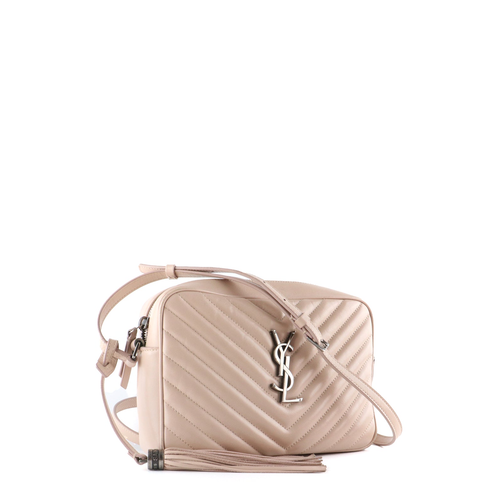 SAINT LAURENT - Sac à bandoulière Lou en cuir nude