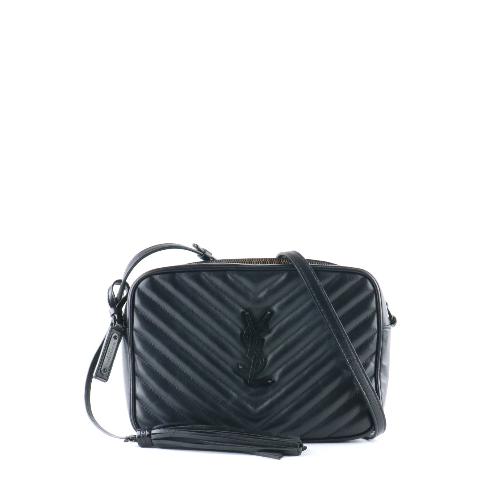 SAINT LAURENT - Sac à bandoulière Lou en cuir noir