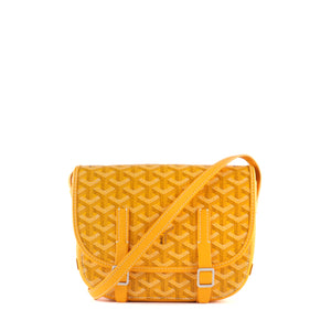 GOYARD - Sac à bandoulière Belvédère PM Goyard en toile enduite et cuir jaune