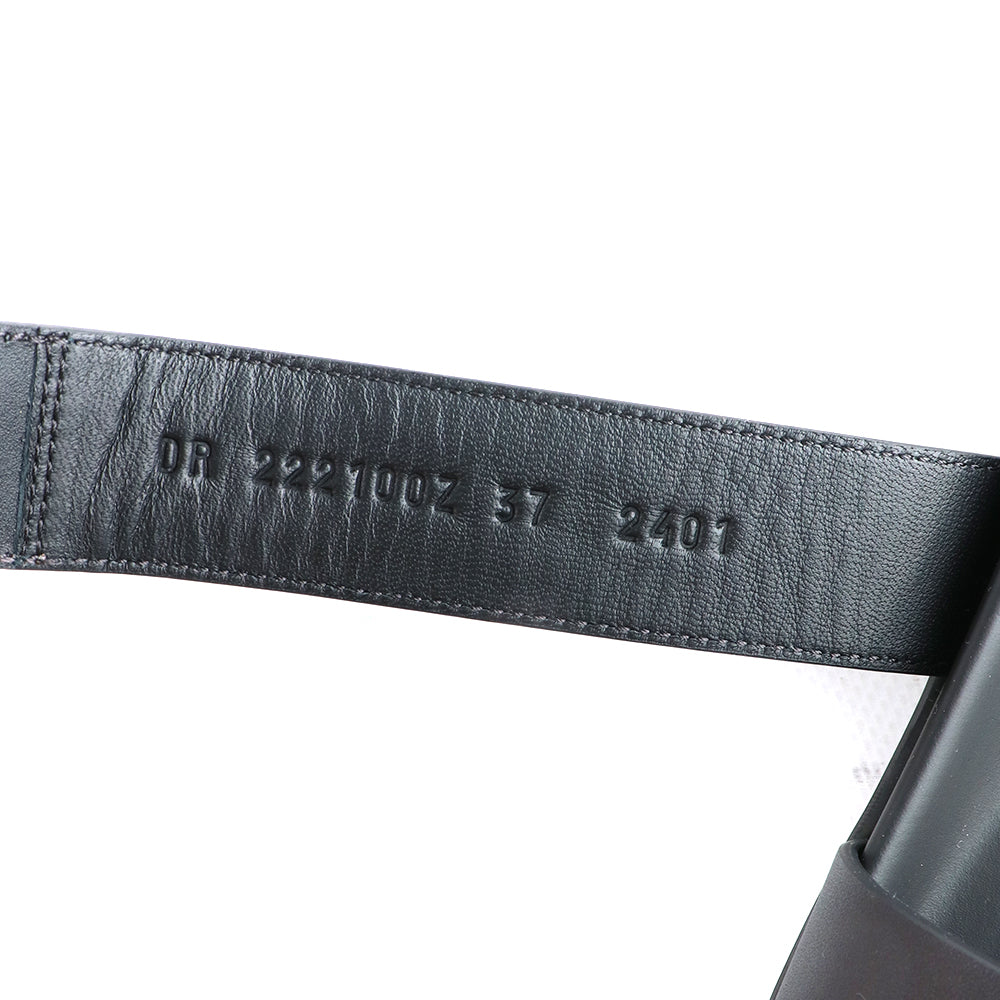 HERMÈS - Chypre sandals in black smooth leather (T37)