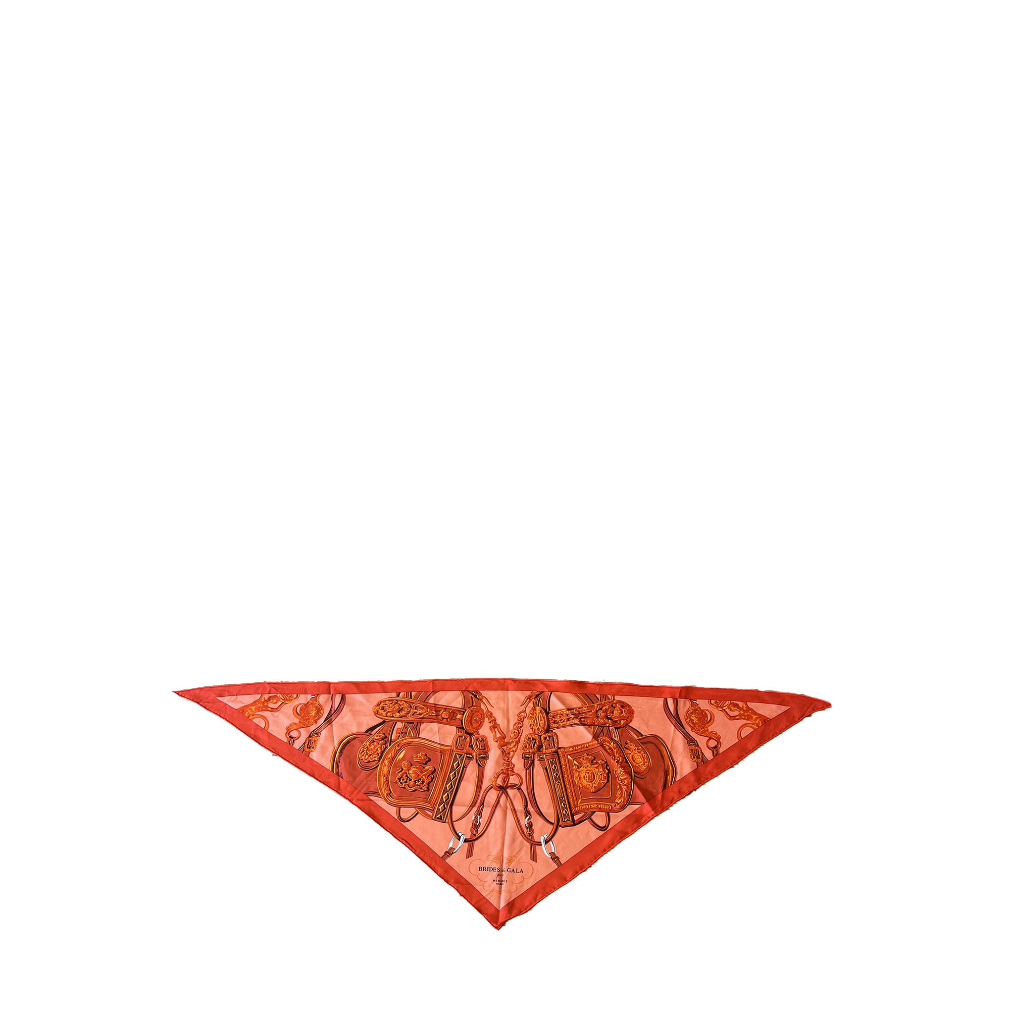HERMÈS - Triangle en soie Brides de Gala