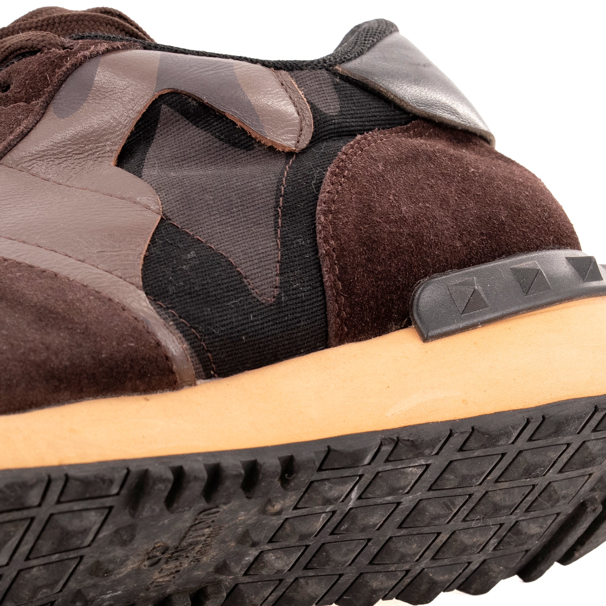 VALENTINO - Sneakers Rockrunner Valentino en toile et cuir marron camouflage (T42)