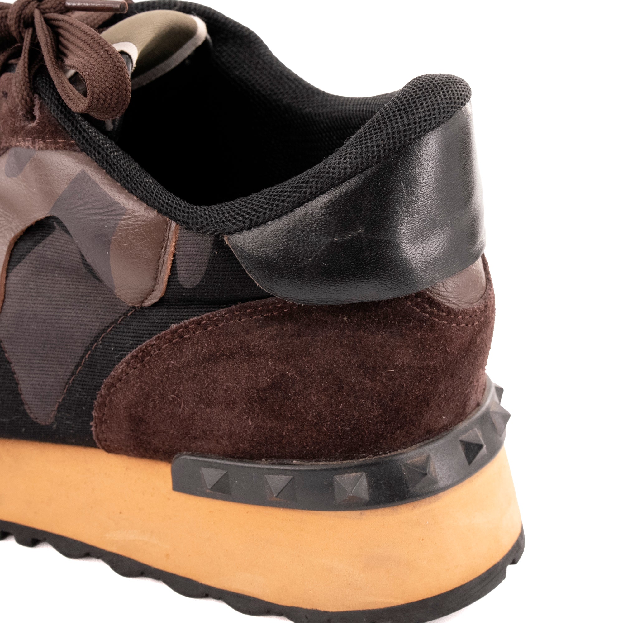 VALENTINO - Sneakers Rockrunner Valentino en toile et cuir marron camouflage (T42)
