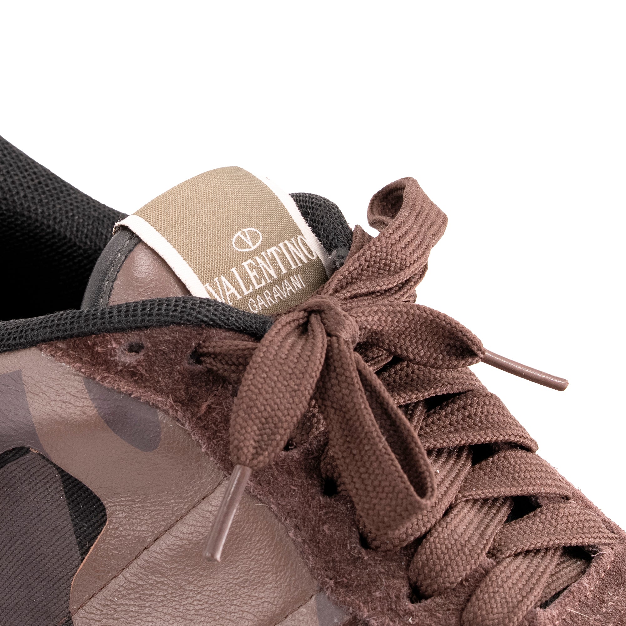 VALENTINO - Sneakers Rockrunner Valentino en toile et cuir marron camouflage (T42)