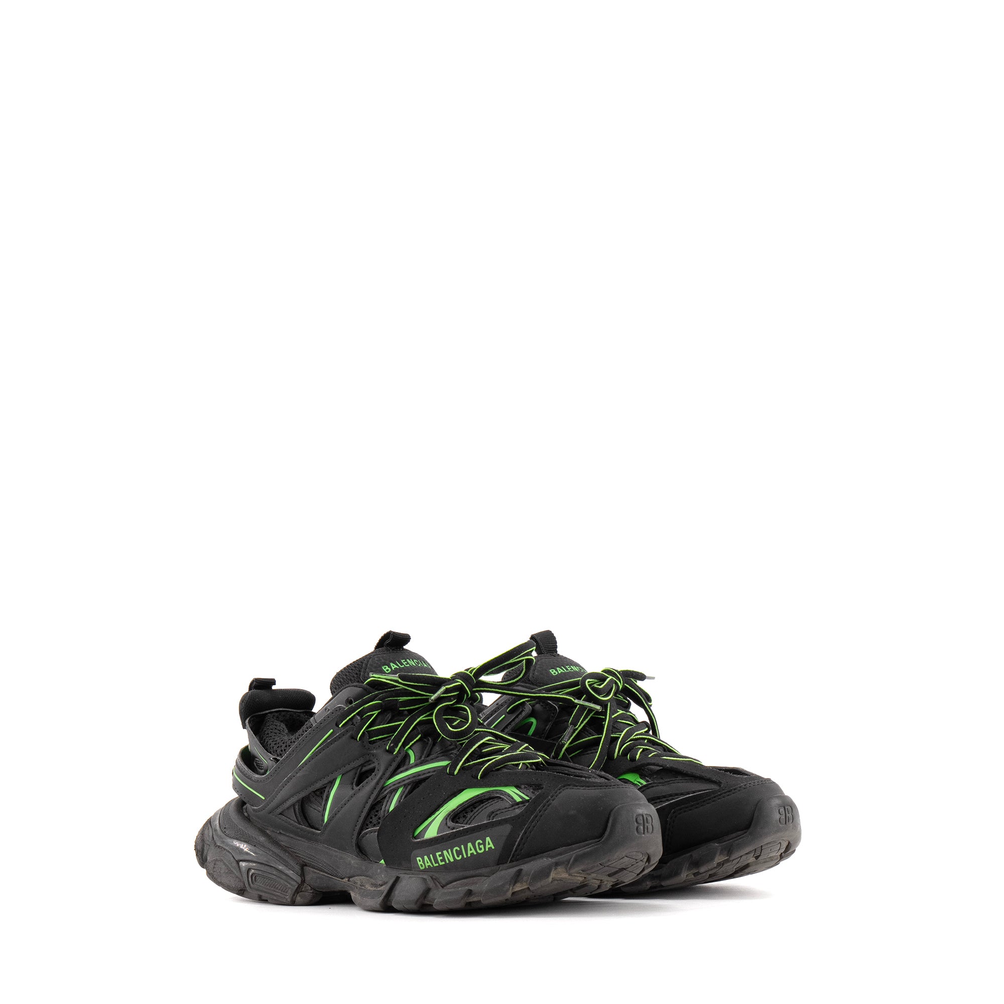 BALENCIAGA - Pre-owned Balenciaga Track leather sneakers in black