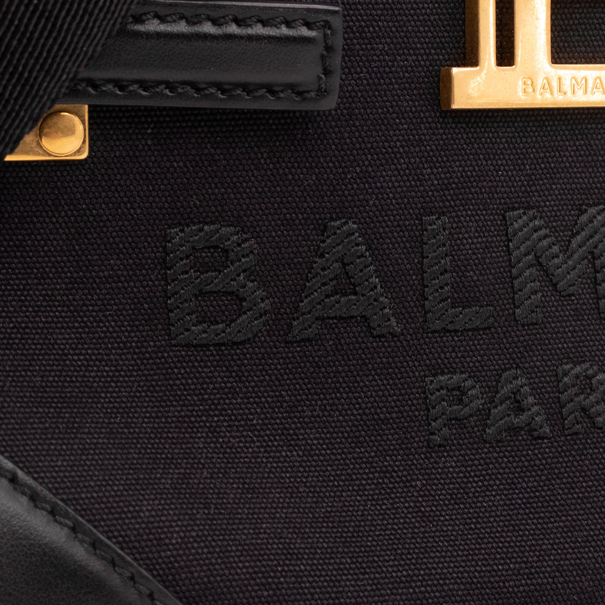 BALMAIN - Sac à main BBuzz Balmain en toile et cuir noir