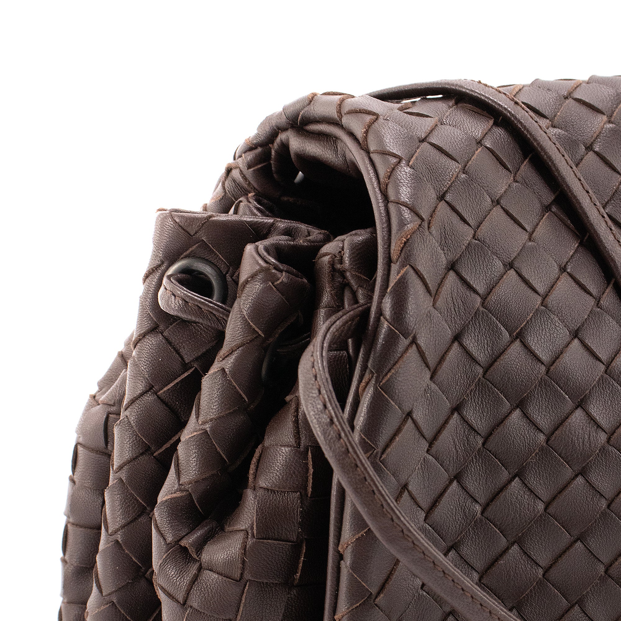 BOTTEGA VENETA - Sac à bandoulière Bottega Veneta en cuir intrecciato marron vintage