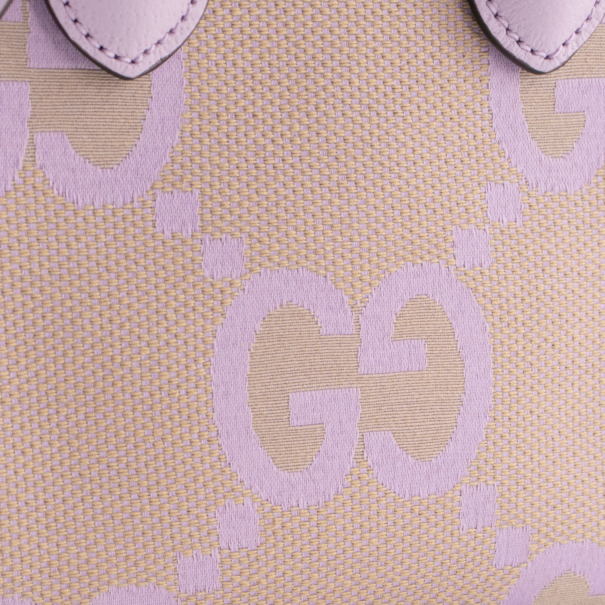 GUCCI - Sac à bandoulière Cabas Plat Gucci en toile et cuir violet