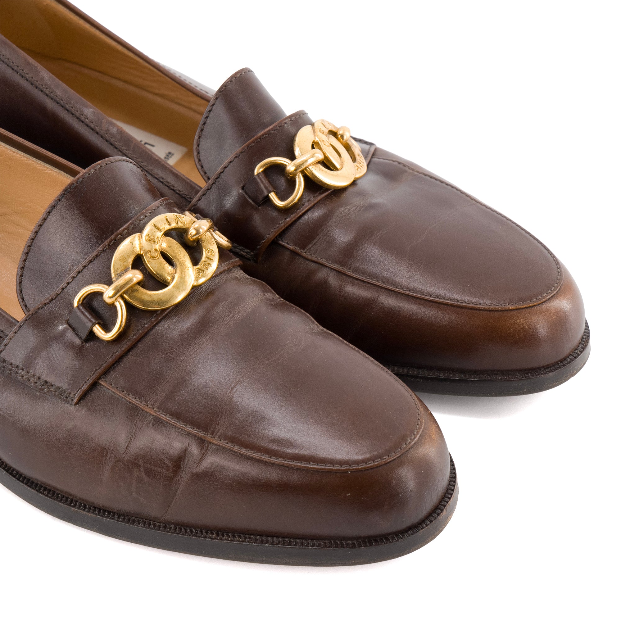 CELINE - Mocassins Celine en cuir marron vintage (T38)