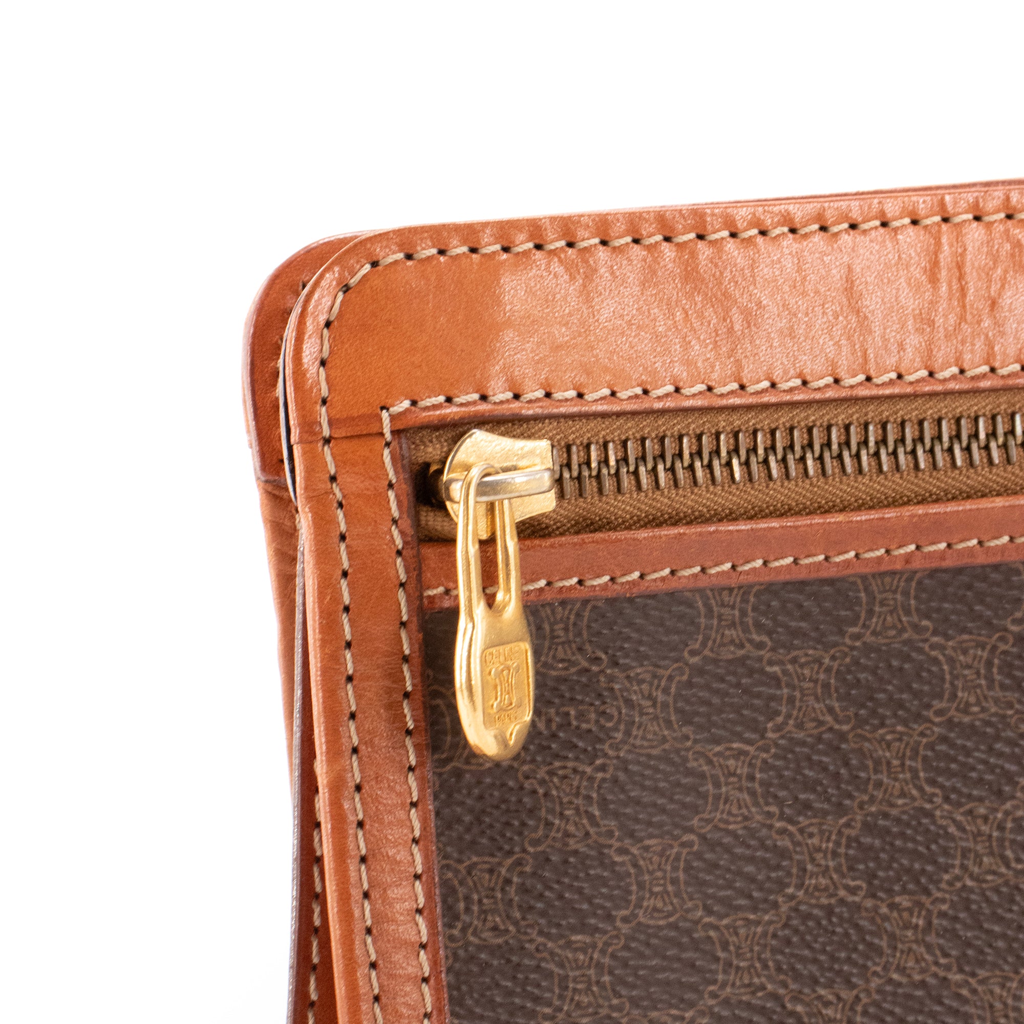 CELINE - Pochette Celine en toile enduite monogrammée vintage