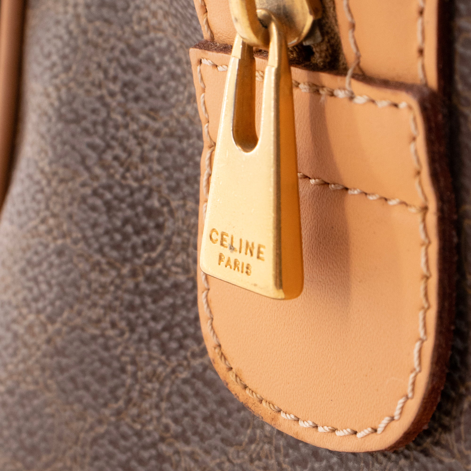 CELINE - Sac à main Boston Celine en toile monogrammée vintage