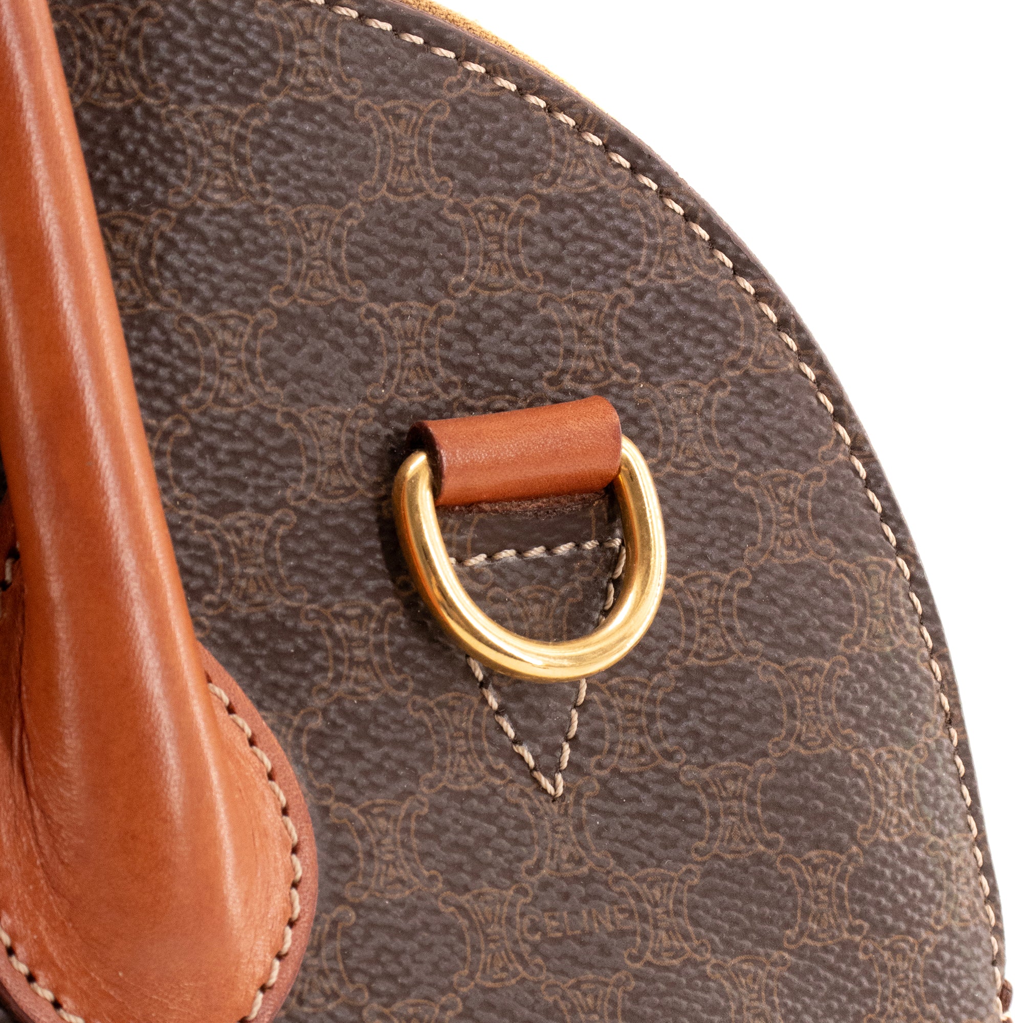CELINE - Sac à main Celine en toile enduite monogrammée vintage