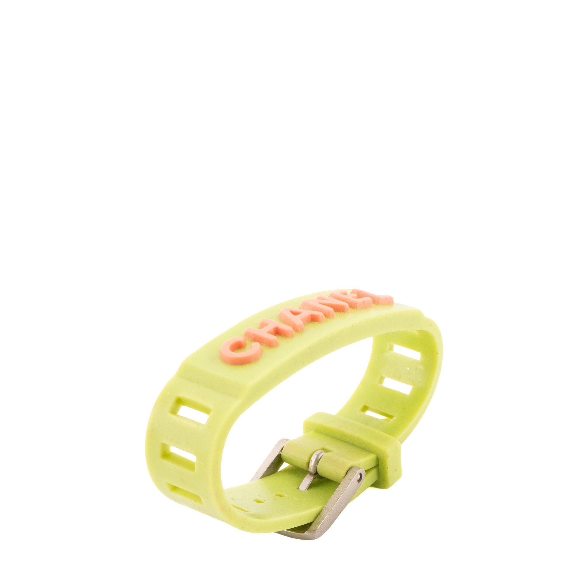 CHANEL - Bracelet Chanel en caoutchouc vert