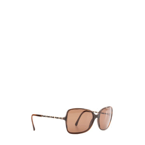 CHANEL - Lunettes de soleil Chanel en plastique marron