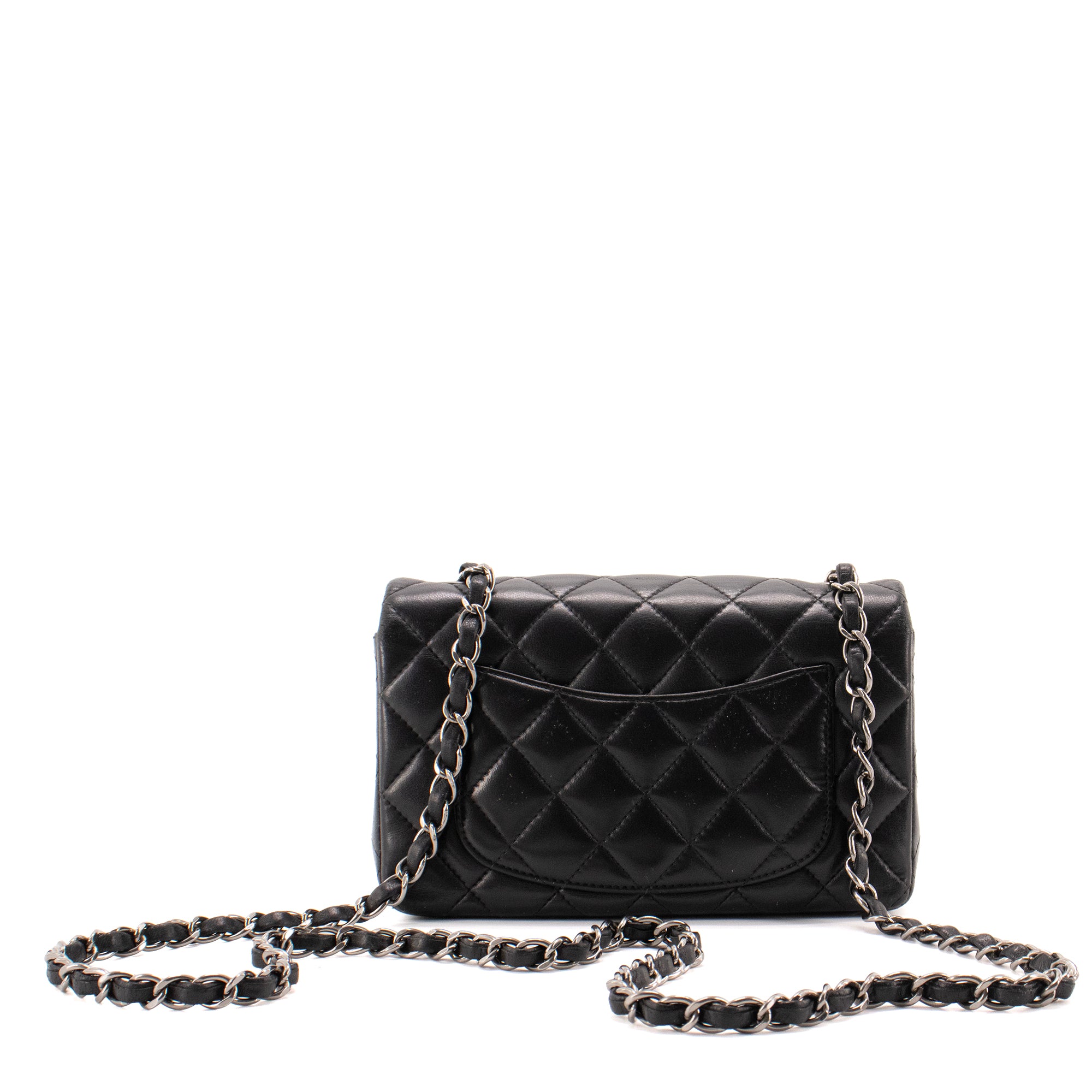 CHANEL - Sac à bandoulière Classique/Timeless Mini rectangle Chanel en cuir noir