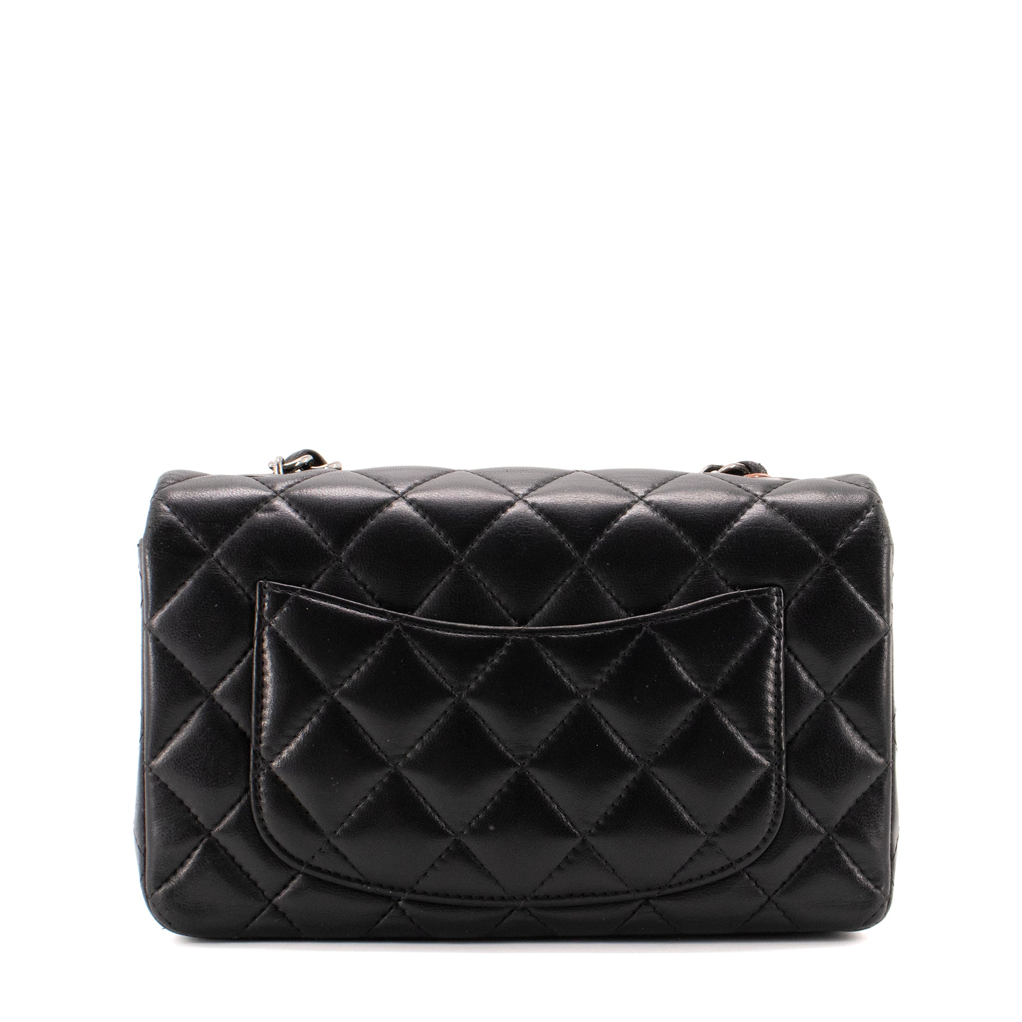 CHANEL - Sac à bandoulière Classique/Timeless Mini rectangle Chanel en cuir noir
