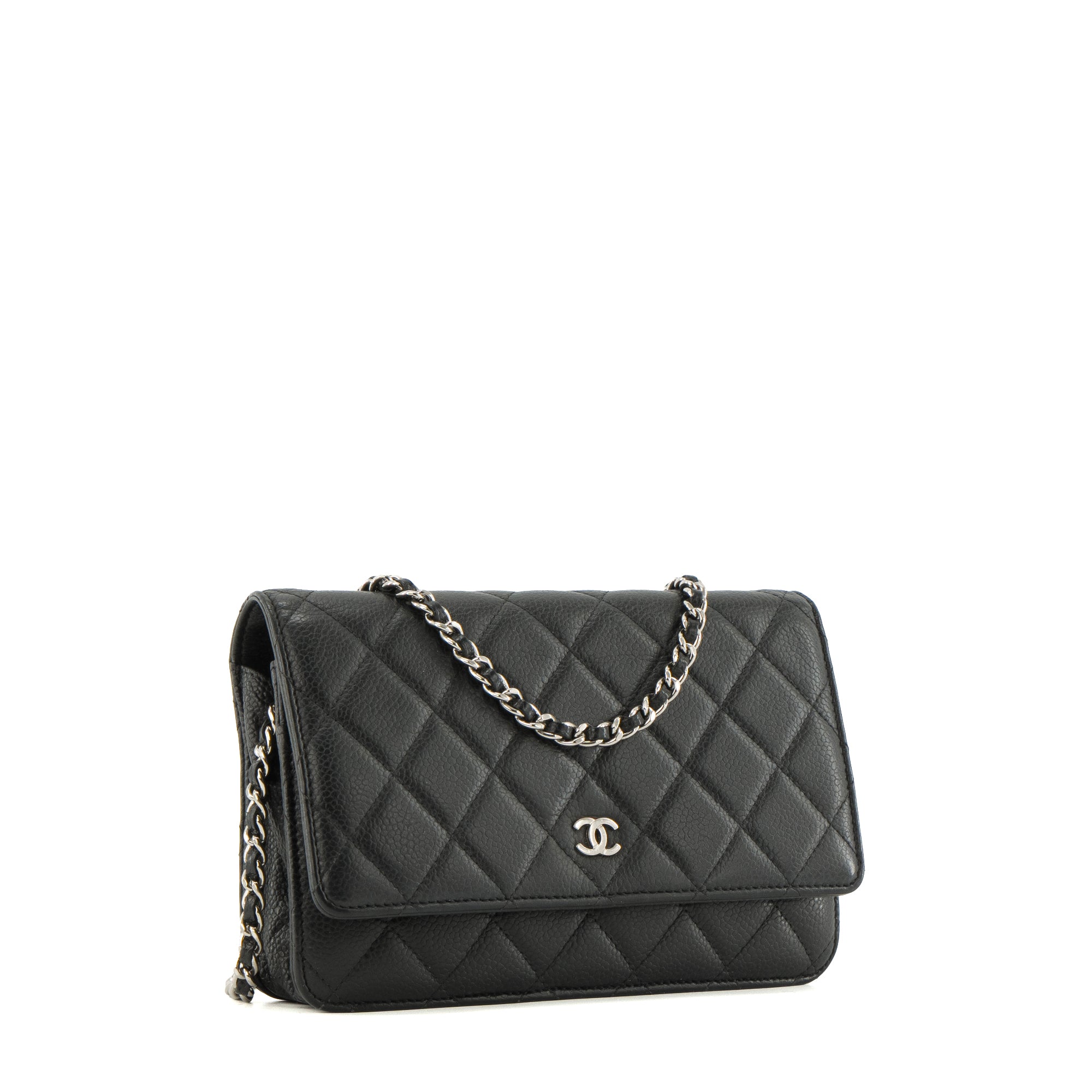 CHANEL - Sac à bandoulière Wallet on Chain Chanel en cuir caviar noir