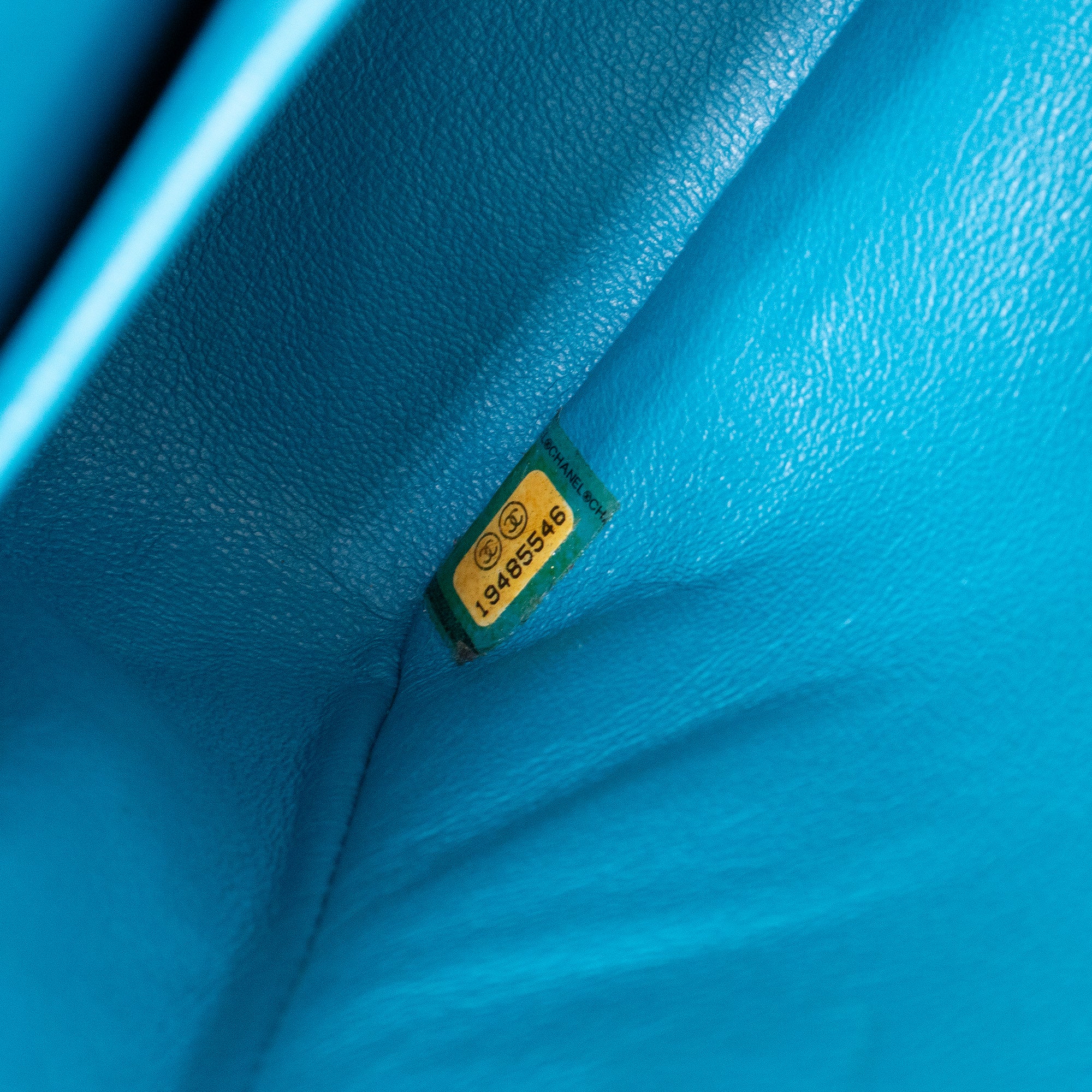 CHANEL - Sac à main Classique/Timeless 11.12 Chanel en cuir verni bleu vert