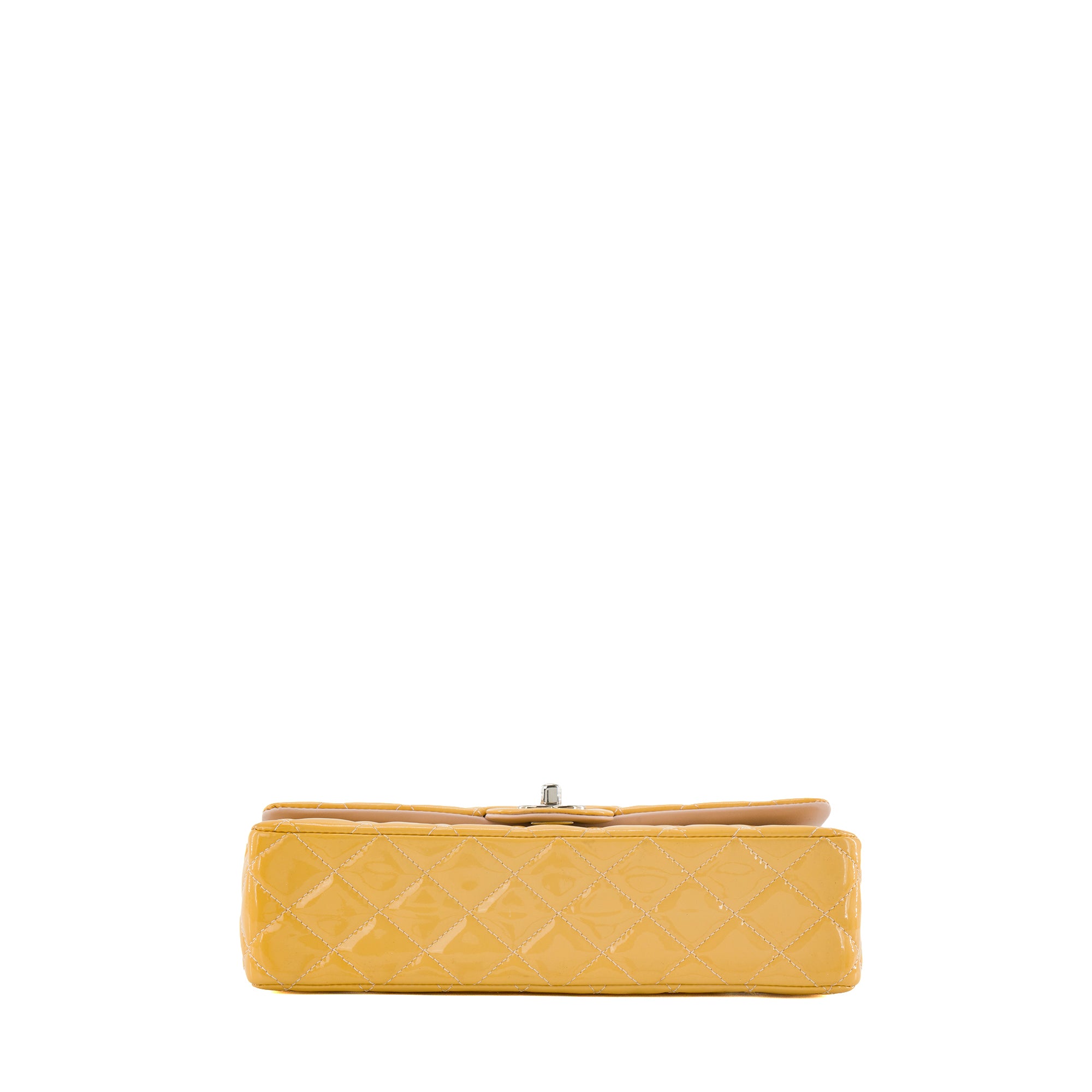 CHANEL - Sac à main Classique/Timeless 11.12 Chanel en cuir verni jaune