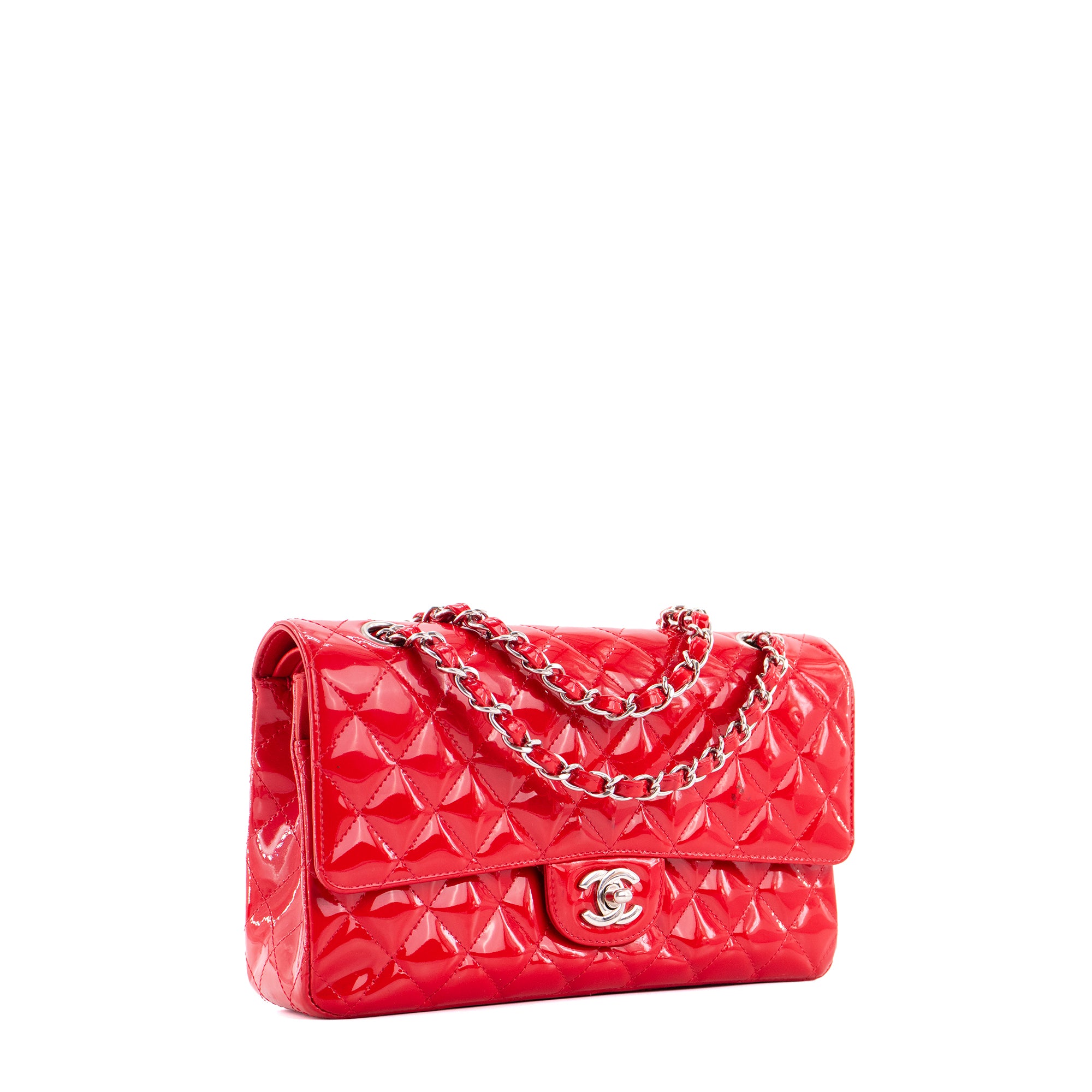 CHANEL - Sac à main Classique/Timeless 11.12 Chanel en cuir verni rouge